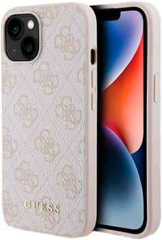Etui plecki Guess 4G Metal Gold Logo do Apple iPhone 13/14/15 Pink (3666339171780)