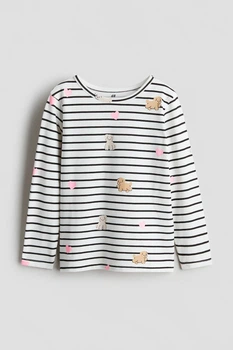 Дитячий лонгслів для дівчинки H&M 92 см Білий (25111707A)