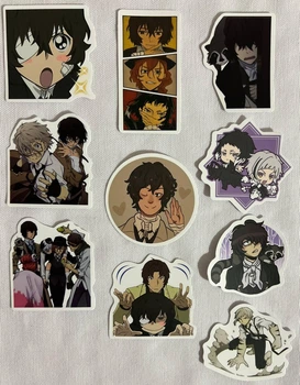 Комплект стикеров Великий из бродячих псов (Bungou Stray Dogs) 10 шт матовые (1164)