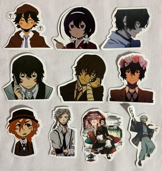 Комплект стикеров Великий из бродячих псов (Bungou Stray Dogs) 10 шт матовые (1162)