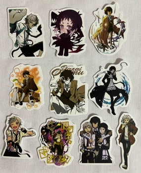 Комплект стикеров Великий из бродячих псов (Bungou Stray Dogs) 10 шт матовые (1160)