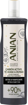 Шампунь для жирных волос с активированным углем - Anian Active Charcoal Green Tea & Cucumber Shampoo 400ml (1330562-1170411740-2)