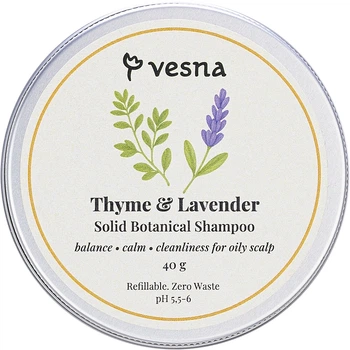Твердий шампунь "Тім'ян та лаванда" - Vesna Thyme And Lavender Solid Botanical Shampoo 40g (1321772-1953376715-2)