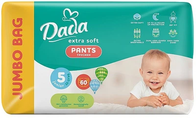 Трусики-подгузники "Extra Soft" 5 Junior (12-17 кг, 60 шт) - Dada 60шт (923404-854598-2)