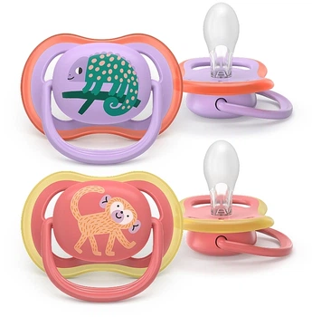 Пустышка ортодонтическая "Ultra Air", 18+ мес, 2 шт., фиолетовый и коралловый - Philips Avent 2шт (1348194-1522401011-2)