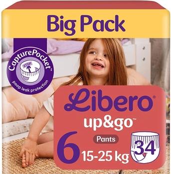 Подгузники-трусики Up&Go 6 (15-25 кг), 34 шт - Libero 34шт (1323262-56993113-2)