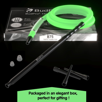 Шланг що світиться для кальяну BudPro Hookah Hose Luminous з алюмінієвою ручкою і пружиною від перегину 150 см (5024703-X004C7XXMP)