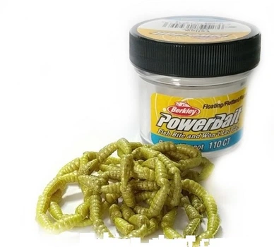 Приманка Berkley Gulp! Power Maggot Yellow (110 шт) (силиконовый Опарыш желтый),10906