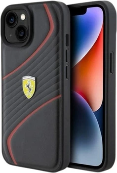 Панель Ferrari Twist Metal Logo для Apple iPhone 15/14/13 Black (FEHCP15SPTWK)