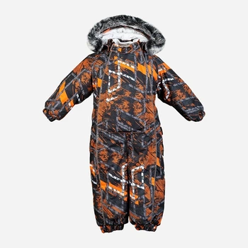 Слитный комбинезон термо пуховый детский зимний Huppa Reggie 1 36020130-82522 86 см Оранжевый/Черный (4741468711379)