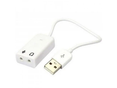 Внешняя звуковая карта USB 7.1 с силиконовой защитой, 25см, белый