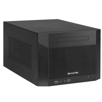 Компактний корпус для комп'ютера Cube miniITX, сталь, підтримка ATX БП, чорний