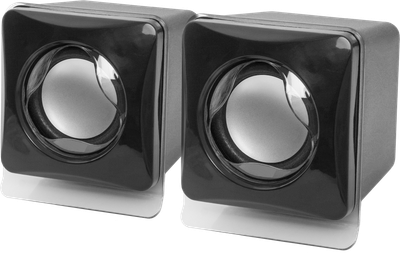 Портативные проводные колонки для ПК 5Вт USB 2.0, черные, 75x75x90 мм