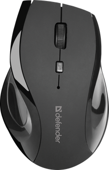 Беспроводная мышь Defender Accura MM-295, 6 кнопок, 1600 dpi, эргономичная, с резиновым покрытием, черная (LKMTR_800163)