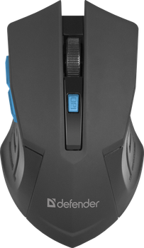 Беспроводная игровая мышь Defender Accura MM-275, 6 кнопок, 1600 dpi, USB, синяя с черным (LKMTR_800153)