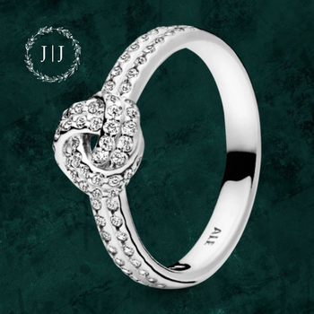 Серебряное кольцо "Мерцающий узел" Pandora (Пандора) 190997CZ 16