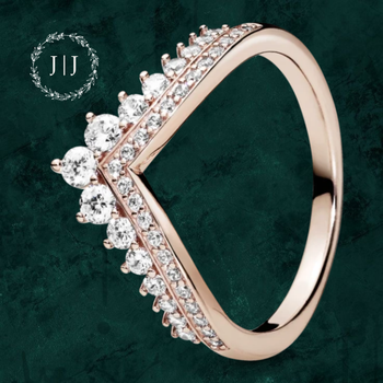 Серебряное кольцо Wish "Тиара принцессы" Pandora (Пандора) 187736CZ с покрытием 14к золотом 16