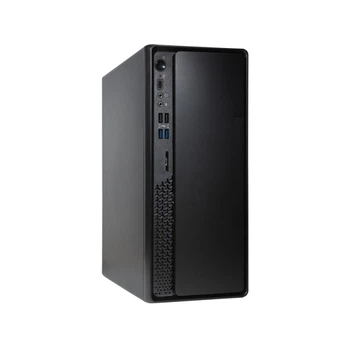 Компьютерный корпус Micro-Tower с БП 300Вт, USB Type-C, кардридер, micro ATX/Mini-ITX, черный