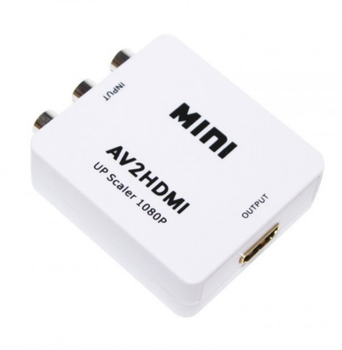Конвертер аналогового видео аудио RCA в цифровой HDMI, FullHD, 1080p, белый, 6x5.5x2 см