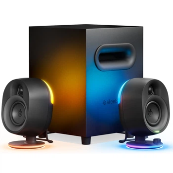 Компьютерные колонки 2.1 с Bluetooth и RGB-подсветкой, черные