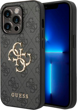 Панель Guess 4G Big Metal Logo для Apple iPhone 15 Pro Max Grey (3666339171575)