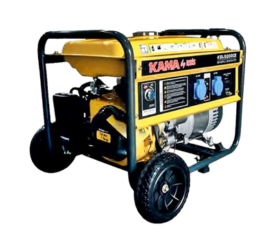 Генератор бензиновый 1-фазный KAMA KGL5000CE 5kW 230V бак 17 л пуск ручной/стартер Желтый