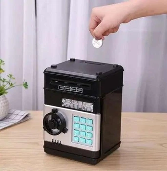 Копилка-сейф электронная с PIN-кодом и купюроприемником для детей Kruzzel, черная