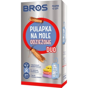 Пастка від платтяної молі BROS DUO, багаторазовий феромонний пристрій для точкового контролю шкідників у шафах