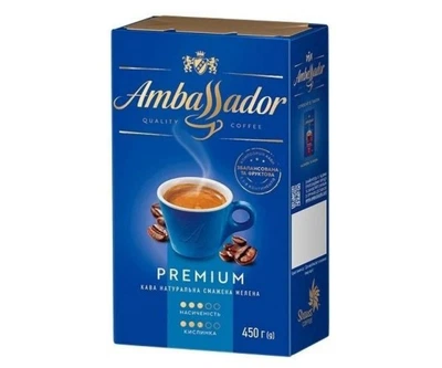 Кава натуральна смажена мелена «Premium», 450 g ТМ TM Ambassador
