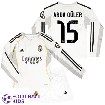 Футбольна форма для дітей Real Madrid ARDA GÜLER 15 Реал Мадрид 2025-2026 Home Long Sleeve 155-165 см (set4717-135865-4)