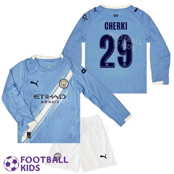 Дитяча футбольна форма Manchester City CHERKI 29 Манчестер Сіті 2025-2026 Home Long Sleeve 155-165 см (set4722-135928-4)