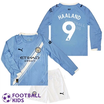 Футбольна форма для дітей Manchester City HAALAND 9 Манчестер Сіті 2026 Home Long Sleeve 135-145 см (set47221-135905-4)