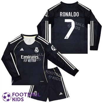 Детская футбольная форма Real Madrid RONALDO 7 Реал Мадрид 2025-2026 Away Long Sleeve 125-135 см (set4720-135883-4)