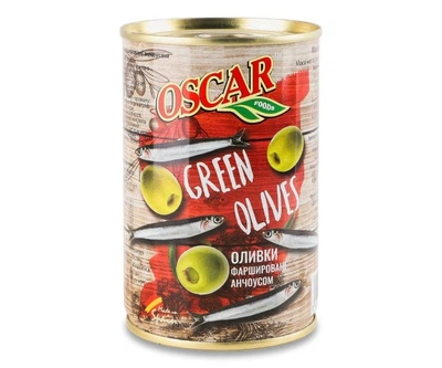 Оливки фаршированные анчоусом ж / б TM Oscar 300 g