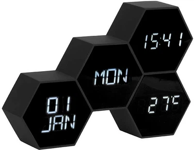 Zegar-budzik stołowy Karlsson Six in the mix 12 x 17.5 x 4.5 cm Czarny (8714302659133)