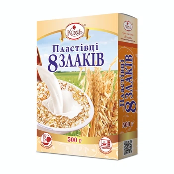 Суміш пластівців 8 злаків 500 г Козуб продукт (4820094539905)