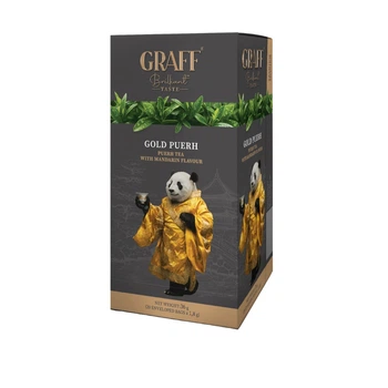 Чай пуер з ароматом мандарина у пакетиках 20 шт Gold Puer Graff (4820279610634)