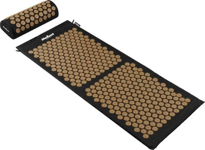 Mata zdrowotna do akupresury Rebel Active LEC-RBA-6010-GL z kolcami z poduszką 110 x 42 cm XL Złote kolce (5901890122993)