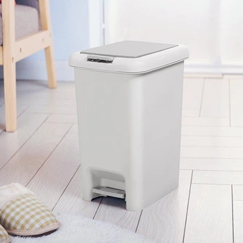 Відро для сміття MBM HOME з кришкою і педаллю BIN-01 10L GRAY сіре