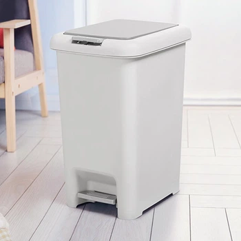 Відро для сміття MBM HOME з кришкою і педаллю BIN-01 45L GRAY сіре