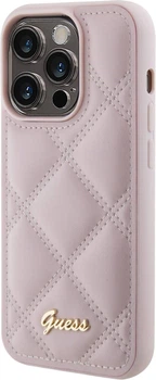 Панель Guess HC PU Quilted Metal Logo для Apple iPhone 15 Pro Max Pink (3666339149772)