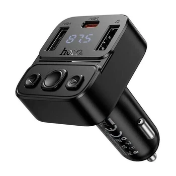 FM-модулятор в машину 3А 35W Hoco E87 Bluetooth/Type-C/USB черный (E87)
