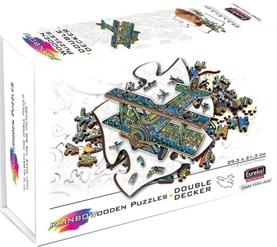 Puzzle drewniane Eureka Dwupłatowiec 112 elementów 414399 (5425004736222)