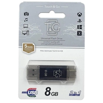 USB-накопитель c Type C 2.0 флешка на 8Gb T&G 009 Star series Black