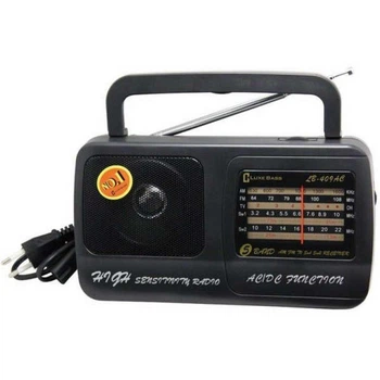 Радиоприемник FM аналоговый мощный Kipo KB-409 AC от сети и батареек R20 Black