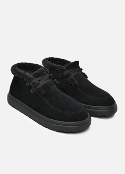 Женские замшевые ботинки PARADIZE SHOES зимние черного цвета утепленные на шнуровке 37 размер (стелька 24,5 см)