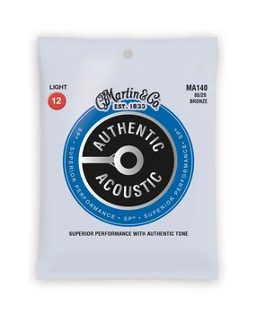 Струны для акустической гитары 6 шт Martin MA140 80/20 Bronze Light Acoustic Guitar Strings 12/54