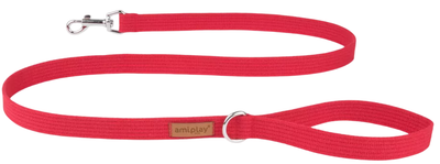 Smycz Ami Play Cotton 140 cm 20 mm Czerwony (5907563222748)