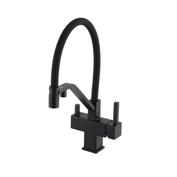Смеситель для кухни под осмос GAPPO GAPPO G4395-66 с гибким изливом, черный