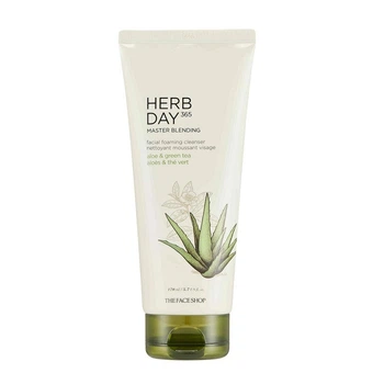 Пенка для лица с экстрактом алоэ и зеленого чая Face Shop Herb Day 365 Cleansing Foam Aloe 170мл